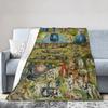 Hieronymus-Bosch Le Jardin des Délices Terrestres Couverture Tricotée Velours Art Super Douce Couverture Jetée pour Couvre-lits Couette