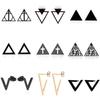 Korean Style Geometric Triangle Hollow Flower Ear Cuff Earrings for Women
