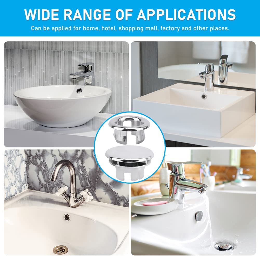 Otvor dřezu Kulatý kryt přepadu Umyvadlo Obložení vany Otvory dřezu Keramické umyvadlo Duté přepadové kroužky Kuchyň Koupelnové doplňky