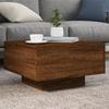 VidaXL Coffee Table with LED Lights, Side Table, End Table, Living Room Furniture, Modern, Oak 836580