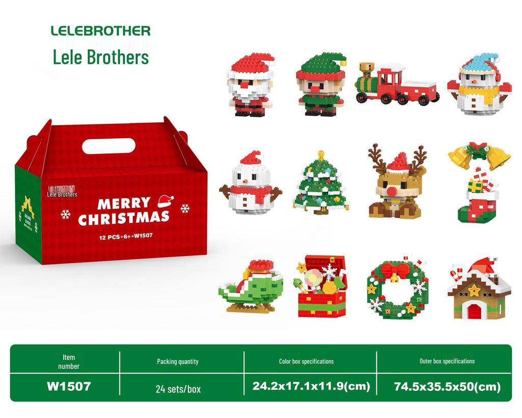 Choinka i Święty Mikołaj Klocki - Zabawki i Ozdoby dla Dzieci