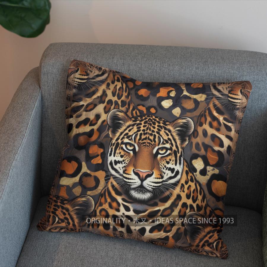 Federa per Cuscino Decorativa 2D con Fantasia Leopardo e Serpente Copricuscino Adatto per Divano Camera da Letto Auto