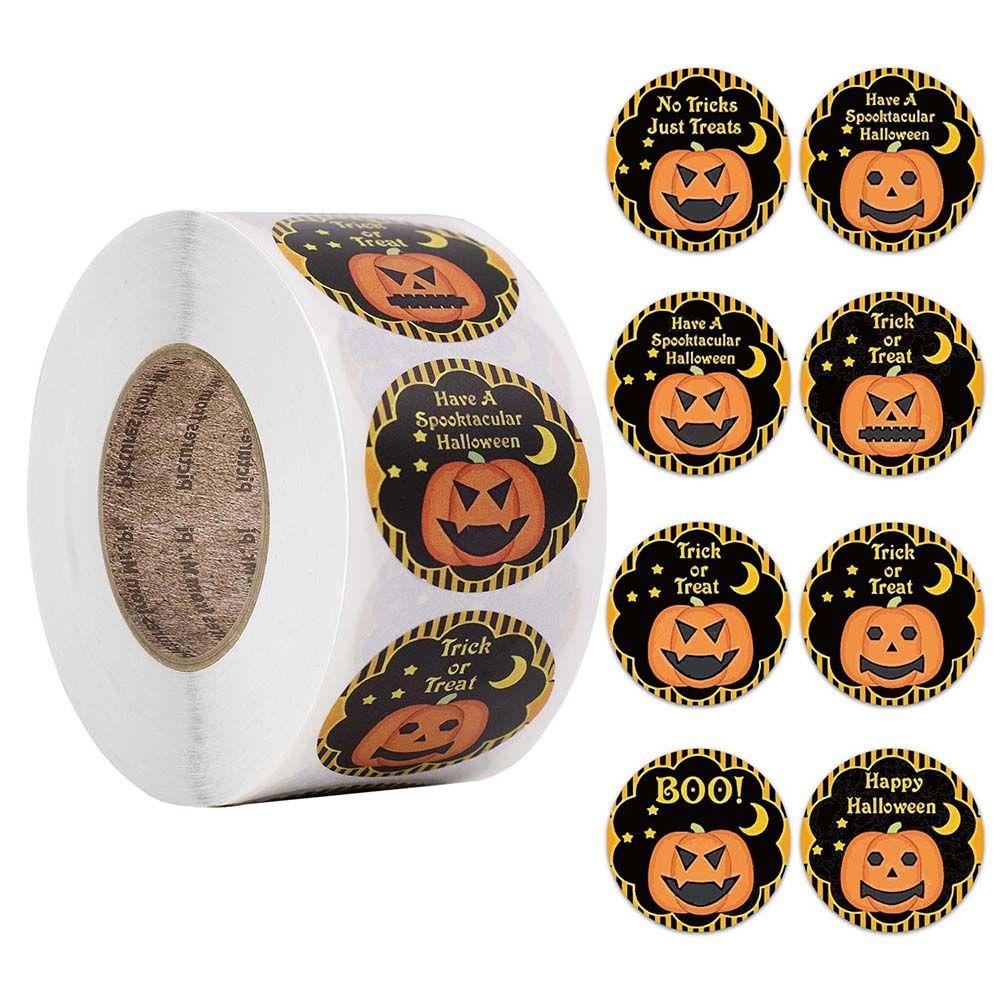 Label Gift Packaging Pumpkin Labels Stickers Halloween Sticker Paper Seal Labels Candy Bags Sticker