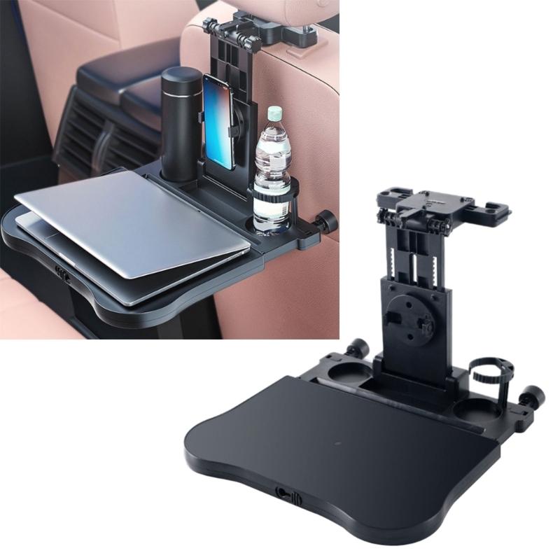 Portable Vehicle Dining Board Quick Fold Designs Foldable Table for Rear Seats Secure for Laptops Plates Travel Use