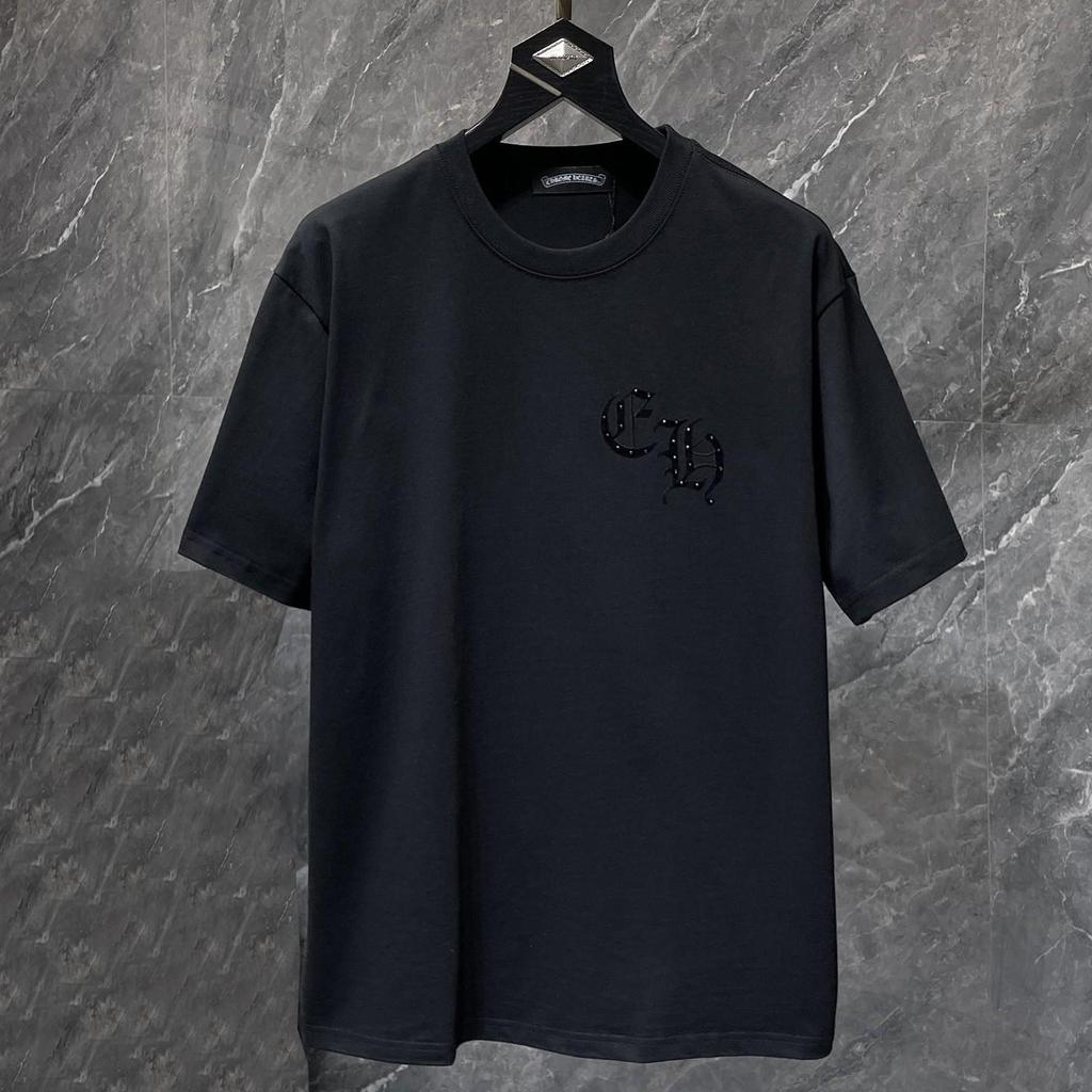 8933 CHROME HEARTS 2026 Summer New High Quality Cotton Round Neck Loose Large Size Men's and Women's T-shirt Couple T-shirt