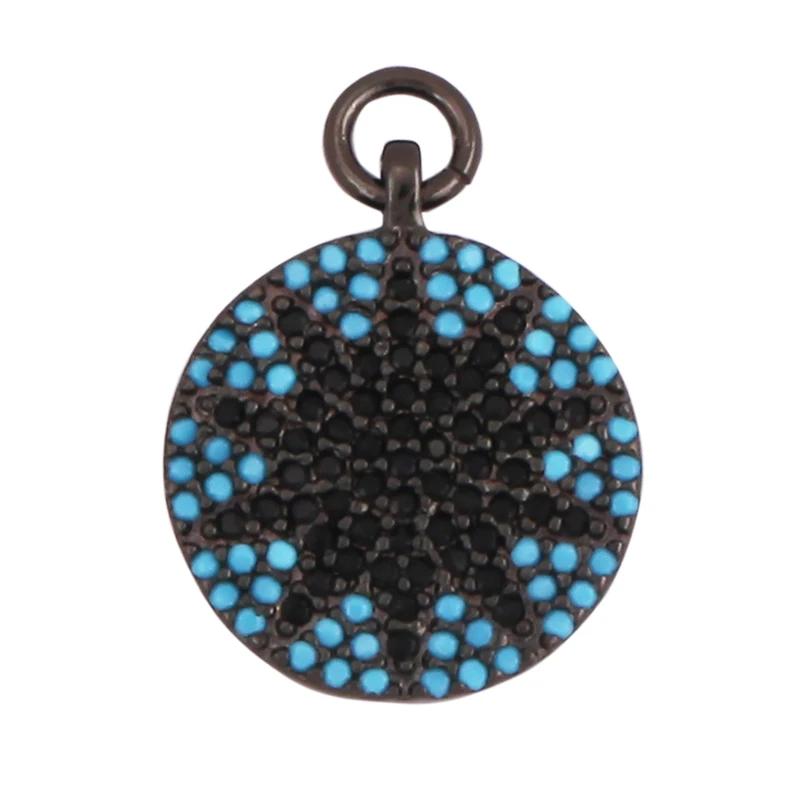 New Trendy Shining Space Sun Moon Star Charm Pendant, Gold Inlaid Cubic Zirconia Jewelry Necklace Bracelet Making Supply L44