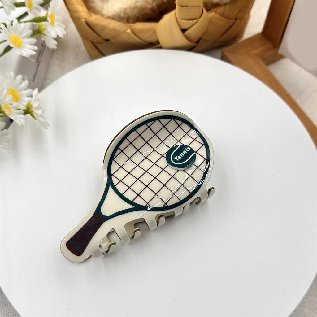 Creative Tennis Racket Hair Clip Non Slip Grip Sports Theme Hair Accessory For Women Girls Daily Use