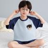 Boys Short Sleeve Cotton Pajama Set Cartoon Print Lightweight Home Wear Kids Ages 8