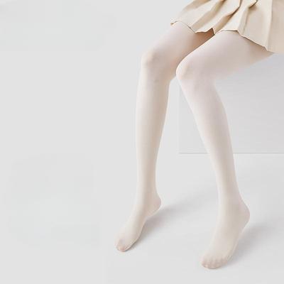 Bílé punčochové kalhoty pro ženy - Čistý a smyslný styl, Tenký styl pro jaro - podzim, Japonský - styl JK Bílé hedvábné matné základní sametové punčochové kalhoty