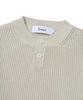 KNITTED Cotton Henley Neck Waffle Knit Swiss