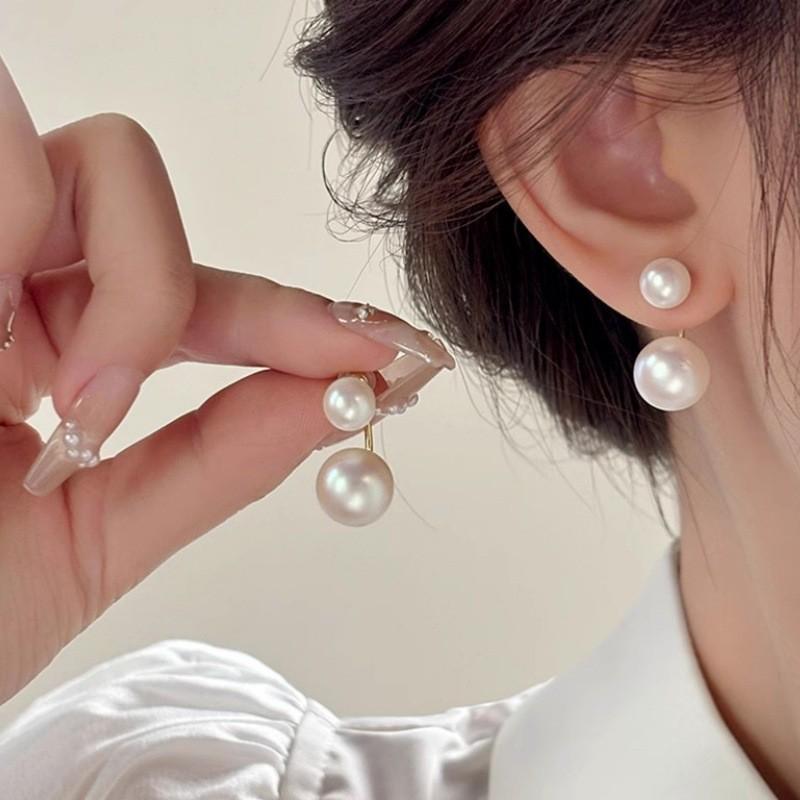 Korean Style S925 Silver Pearl Stud Earrings for Women - Simple, Elegant, and High-End
