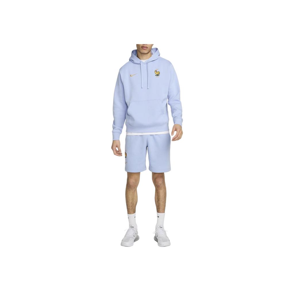 Nike Club Logo Animal Embroidery Hooded Casual Pullover Football Shirt Men Tops Light-Blue FJ7247-479