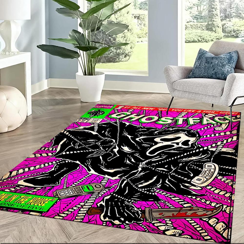 Golden Skull Artwork Floor Mats for Living Room, Bedroom and Room Decoration Are Suitable for Gifts.