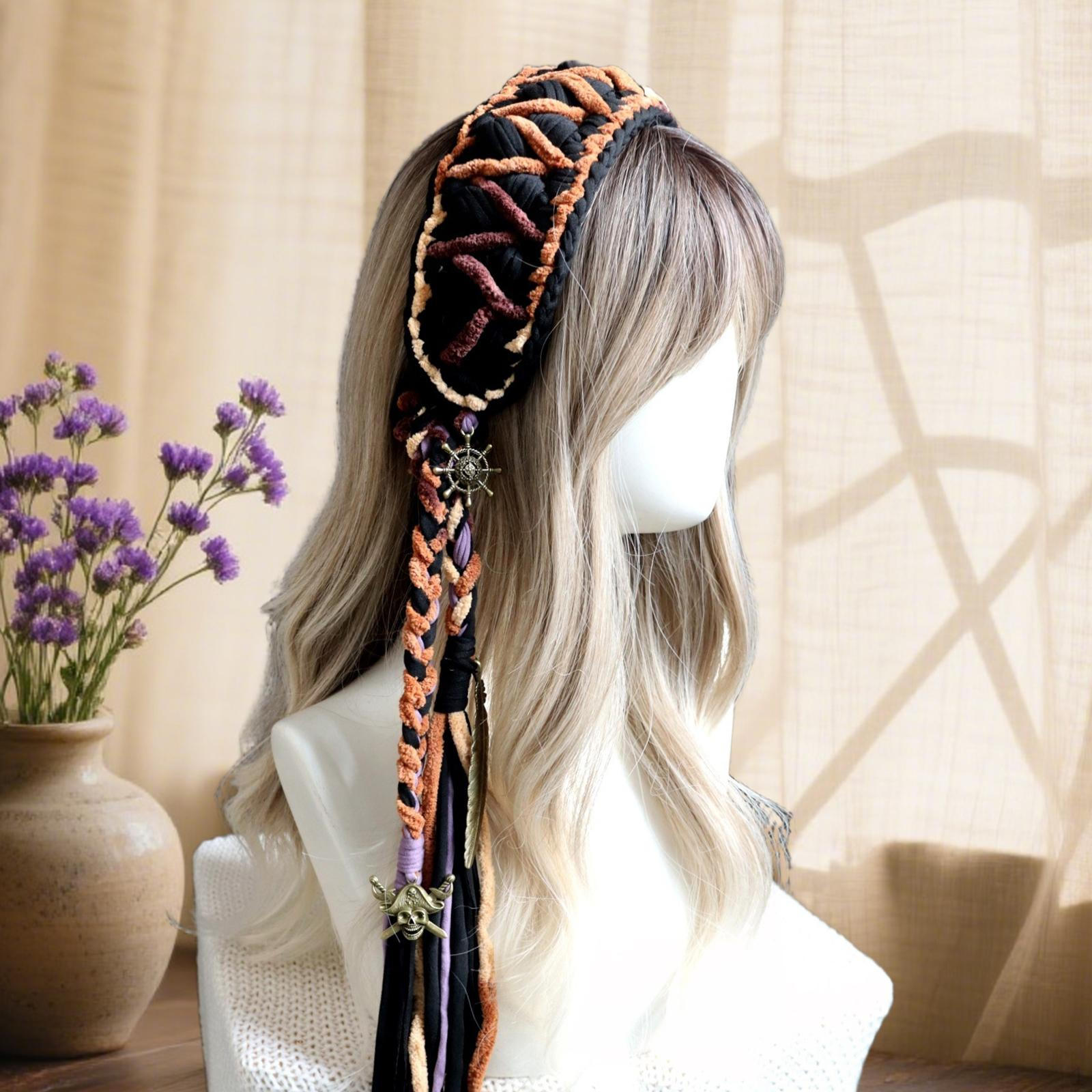 

Soft Knitted Bohemian Headband for Women, Great Girls, Teens And Sports. темно-коричневого кольору