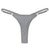 Women's Low-Rise Cotton Ribbed T-back Thong - Sexy, European & American Style, Hip-lifting Fitness, High-Cut Fashion