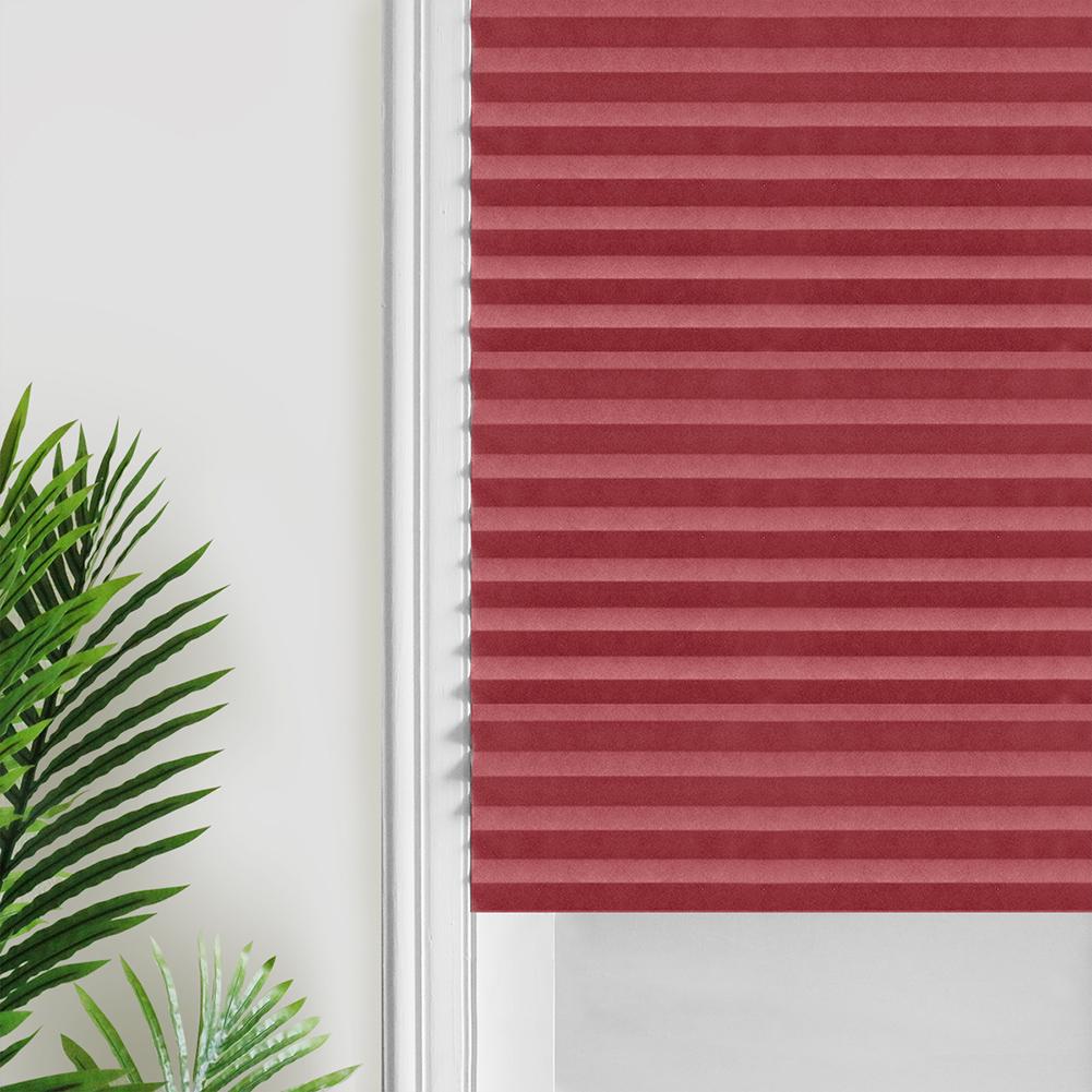 Buy SelfAdhesive Pleated Blinds Half Blackout Window Curtains Red