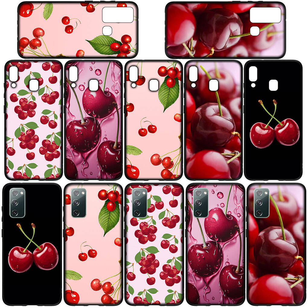 Phone Case for Samsung Galaxy S25 S23 S22 S24 Ultra FE A05 A06 A15 A16 A36 A37 A35 A54 A24 A52 A55 A56 A57 A25 A26 A53 A17 Summer Fruit Cherry Cover