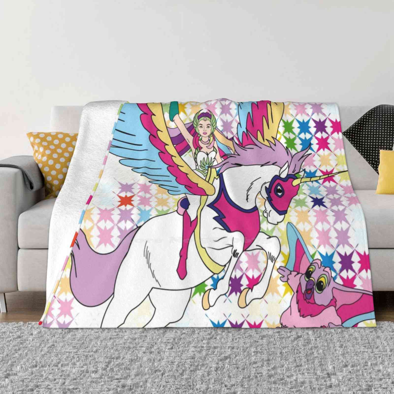 Shera , By The Power Of Grayskull Four Seasons Comfortable Warm Soft Blanket Shera Unicorns 30x40in