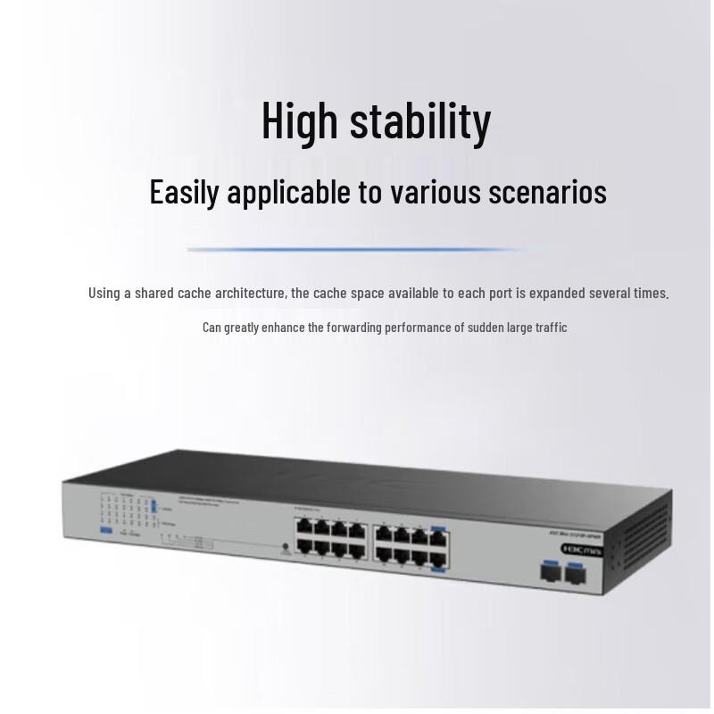 H3C S1218F-HPWR 16-Port Gigabit Non-Managed PoE Switch