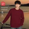 MINISO Men's American Retro Cable Knit Crew Neck Sweater
