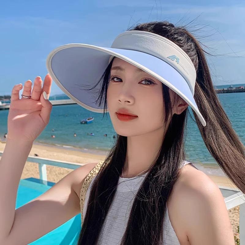 Large Brim Empty Top Sun Protection Hat Women's Summer New Outdoor Sun Hat UV Protection Cycling Sun Hat