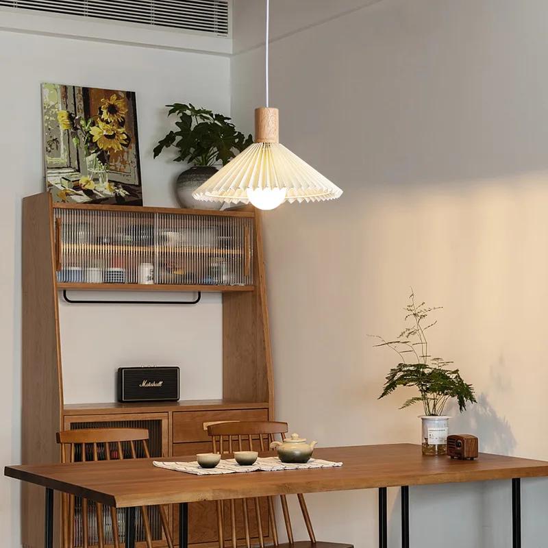 Nordic Restaurant Pendant Light Led Bedside Bar Table Lamp Modern Creative Pleated Design Japanese Dining Table Lantern Torch