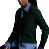 Polo Ralph Lauren FW24 Embroidered Logo Pattern Wool Cashmere Blend Cable Knit Ribbed Crew Neck Button Front Long Sleeve Sweater WMPOSWENDW20302-300