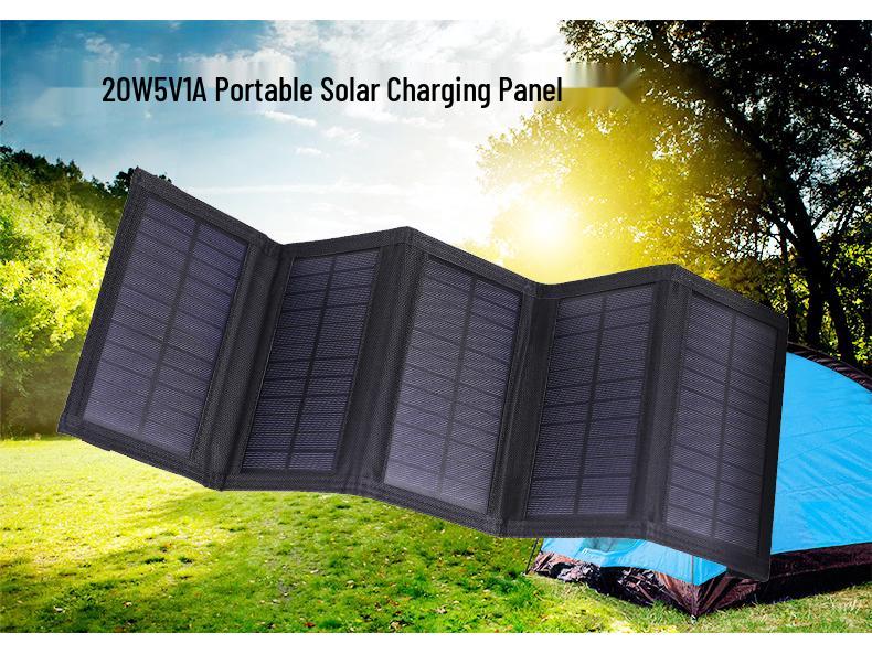 20W Waterproof Solar Charging Foldable Bag for Outdoor Travel