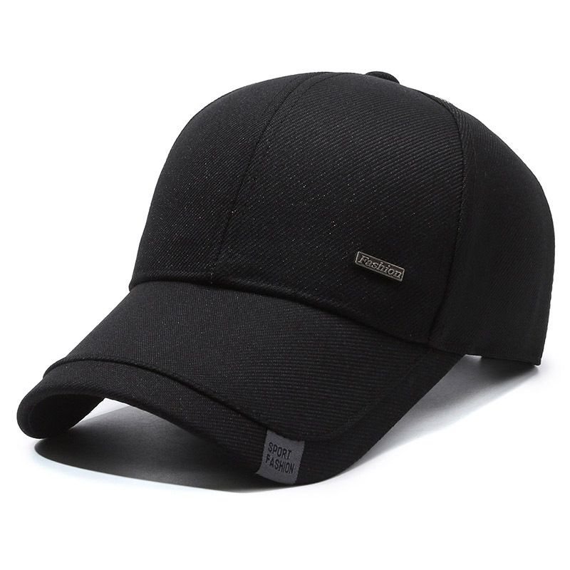 

All Year Round Trendy Youth Outdoor Street Baseball Cap Middle-Aged Sun Protection Windproof Peaked Cap Business Lengthened Brim Sun Hat Black