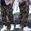 Men's Plus Size Camouflage Cargo Joggers - Streetwear Casual Loose Fit for Spring & Autumn