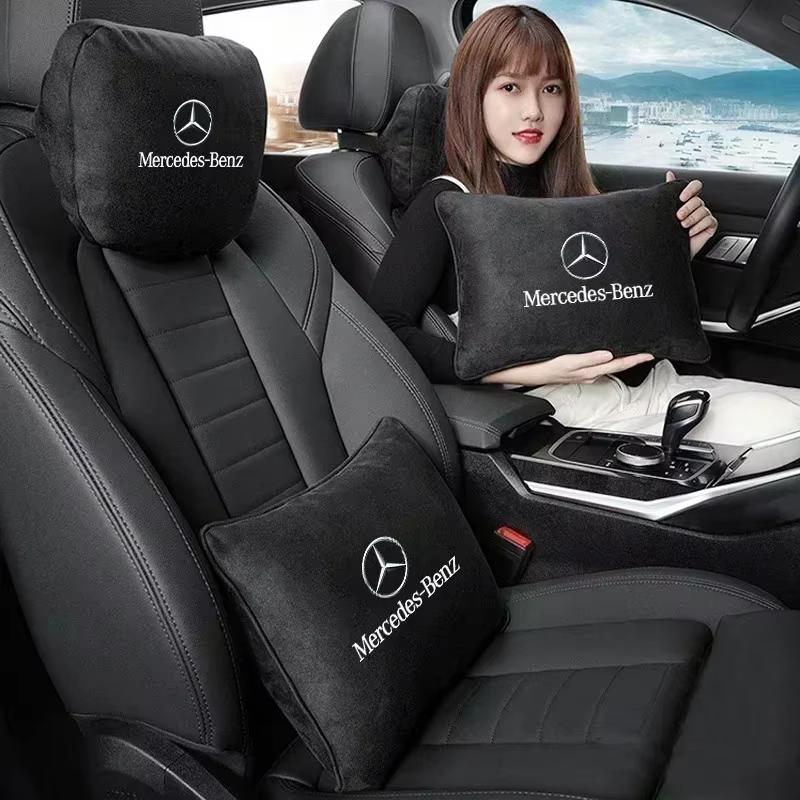 High Quality Car Headrest Neck Support Seat Soft Lumbar Pillow For Mercedes Benz AMG W204 W205 W203 W211 W212 W213 W201 W210 OU2