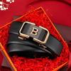 Men's Genuine Leather Belt with Automatic Buckle – Fashionable, Versatile, and Trendy Business Waistband with Gift Box Packaging.