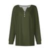 Women's T Shirt Tee Button Long Sleeve Daily Weekend Fashion Basic V- Neck Regular Top