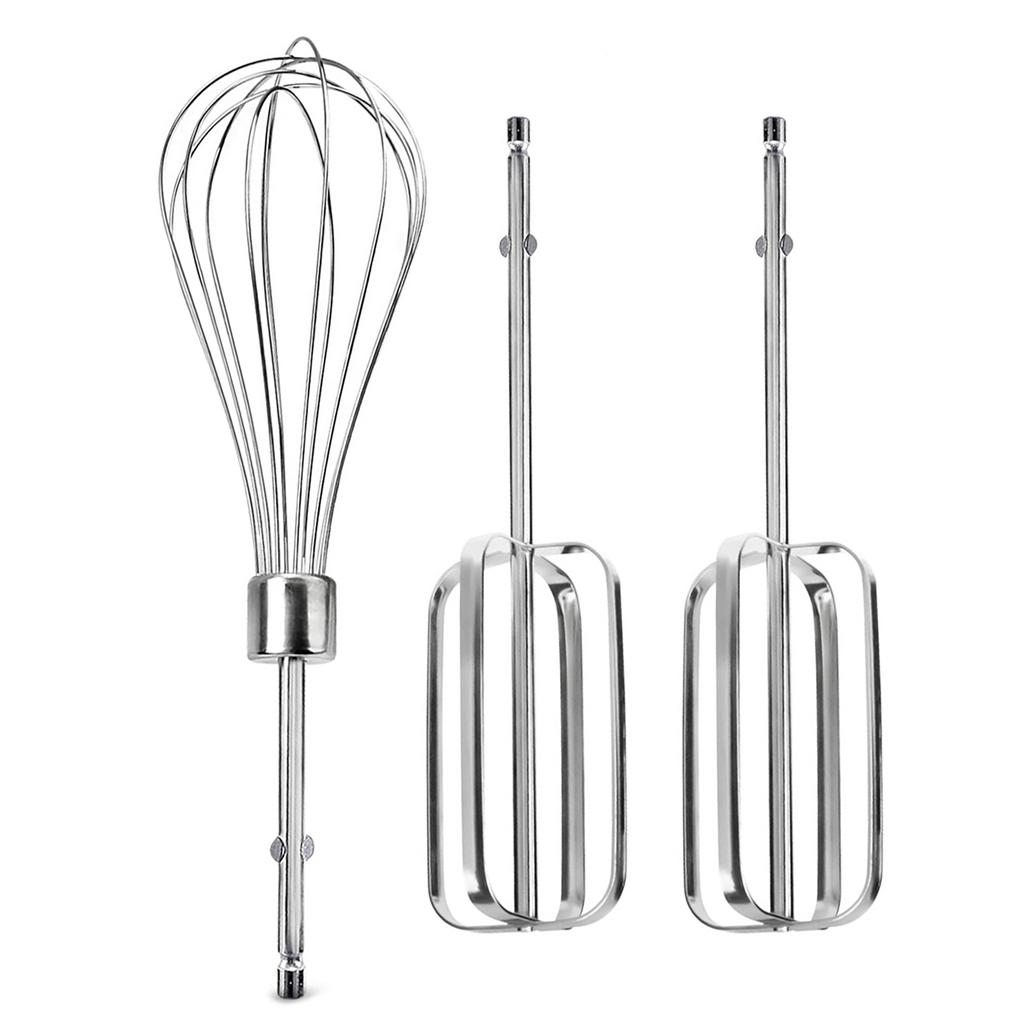Pack of 3 Stainless Steel Beater Attachments Flour Mixing Whisk Handheld Mixer Accessories Perfect for Hand Mixer Baking