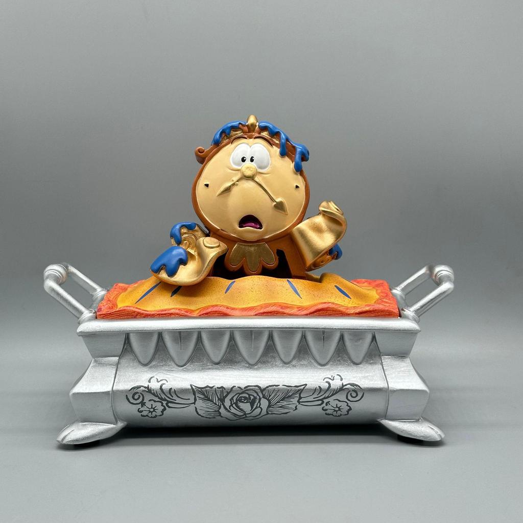 Beauty and the Beast Collection: Lumiere Candelabra & Cogsworth Pendulum Resin Table Clocks