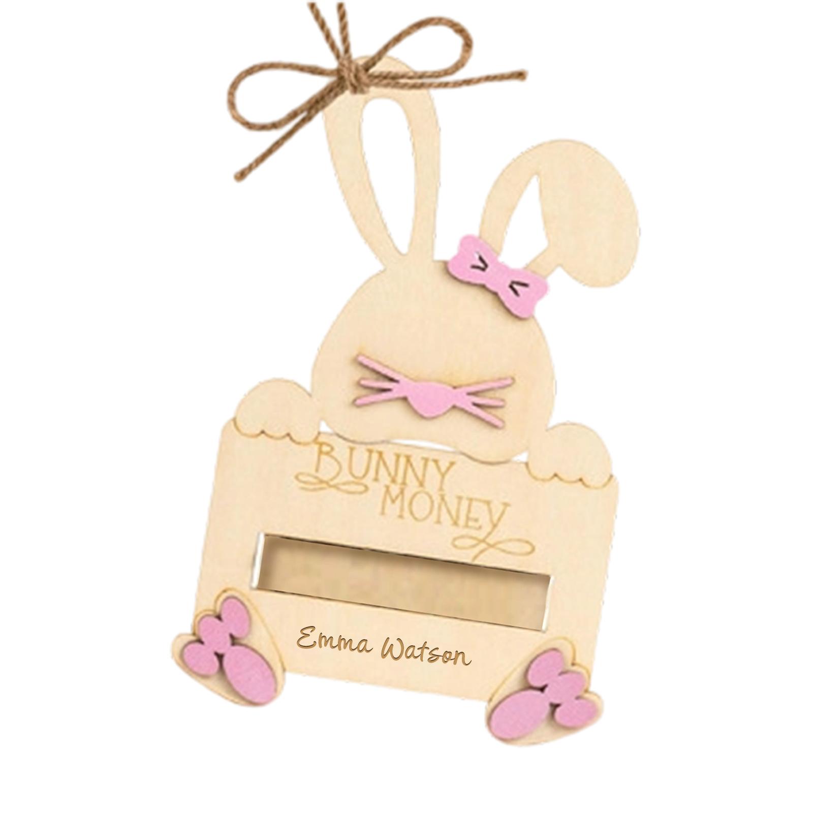 

Personalized Easter Bunny Wallet, Creative Wooden Savings Gift One Size розовый