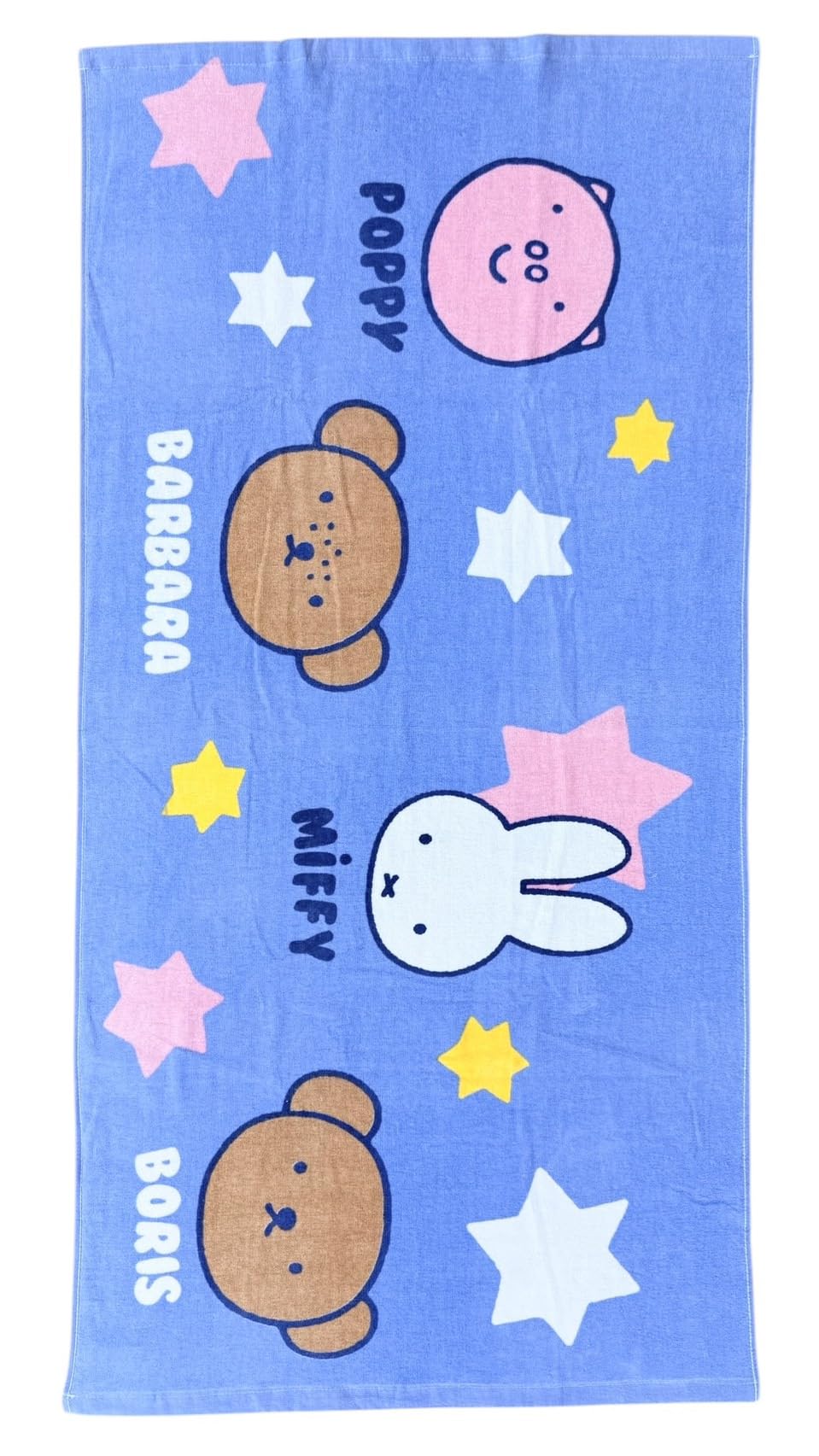 Character Bath 60 x 120 Cotton [Miffy/Tom & Jerry] Towel, Approx. cm, 100% ((A) Blue)