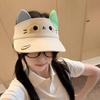 Cute Cartoon Cat Ear Sun Visor UV Blocking Breathable Soft Foldable Cap for Summer Fishing Camping Men Women