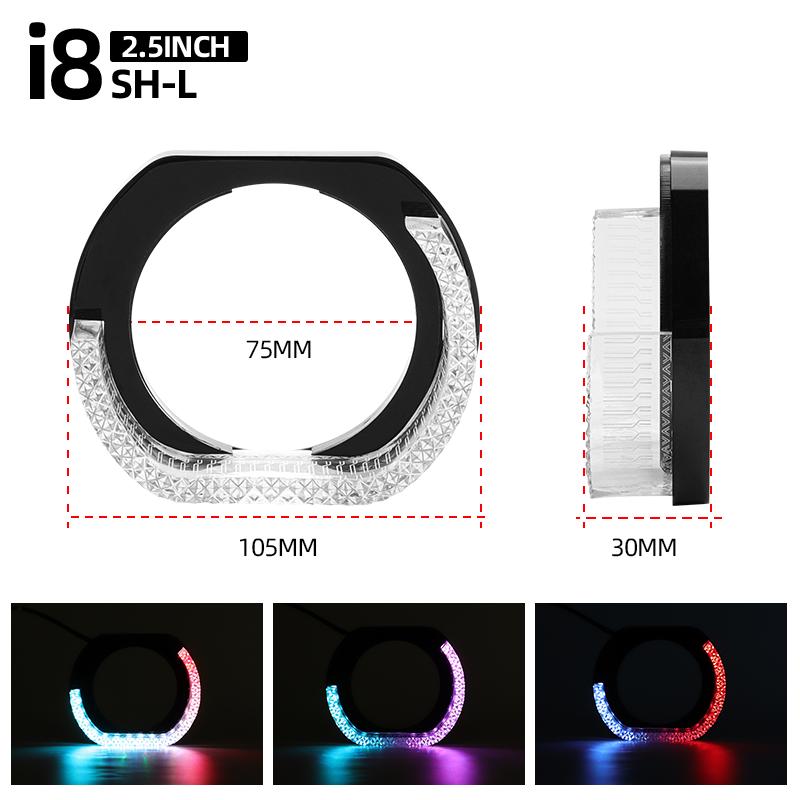 2.5" 3" UO 2X Angel Eyes App Control RGB Projector Lens Masks Rectangular Halo Rings Auto Headlight Car Accessories Crystal Lamp