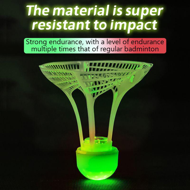 1 ks Větruodolné svítící badmintonové míčky do tmy Super odolné plastové nylonové se světly