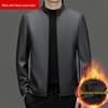 Pierre Cardin Men's Sheepskin Biker Jacket - Plus Velvet, Thick, Autumn/Winter.