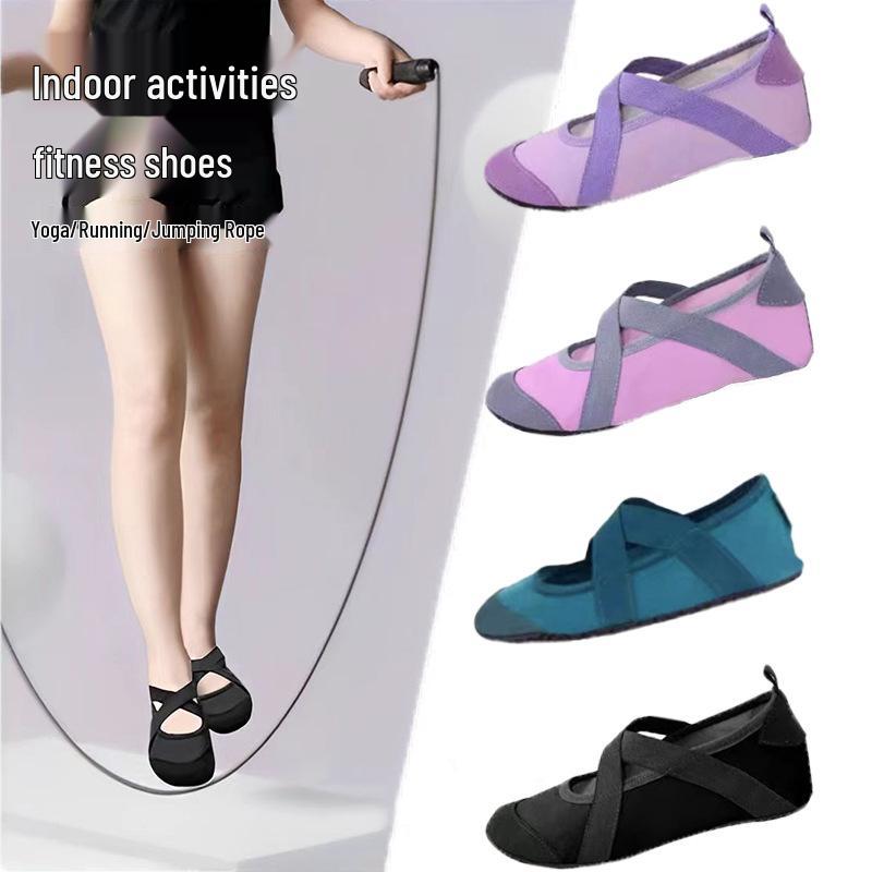 Sapatos Antiderrapantes Femininos para Yoga e Pilates Indoor - Sapatos Esportivos de Ballet e Pular Corda com Solado Macio