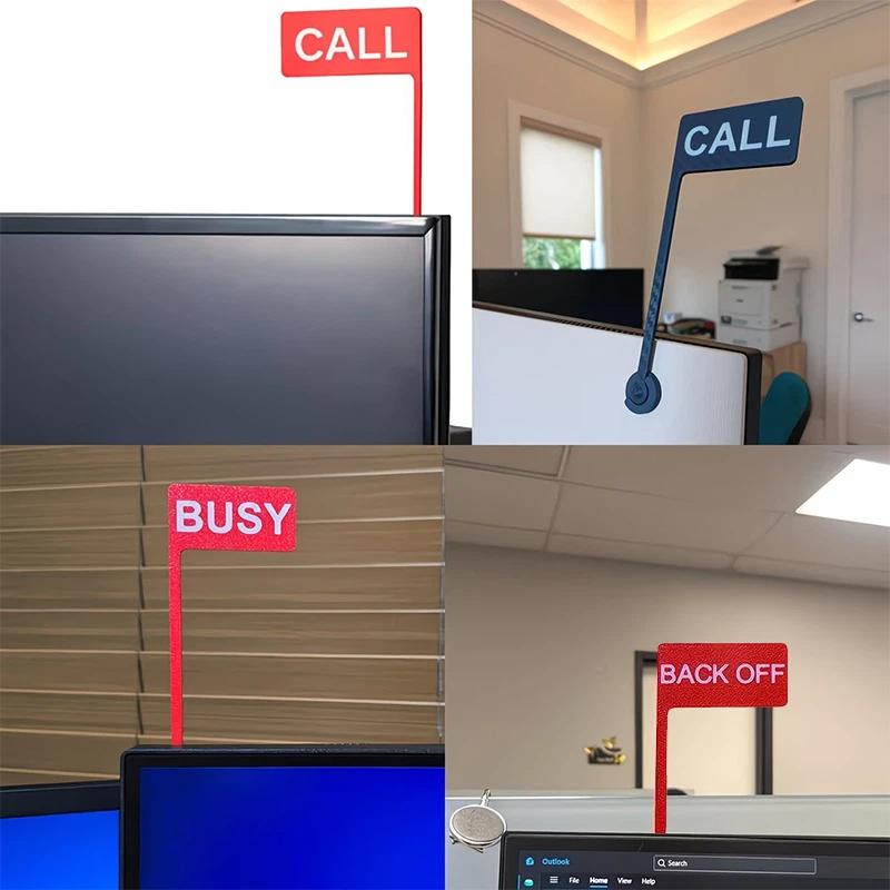 Monitor Busy Flag Signs Fun Office Gift Busy/On Call/Back Off Signs, Fun Desk Accessories, Suitable For Home Office