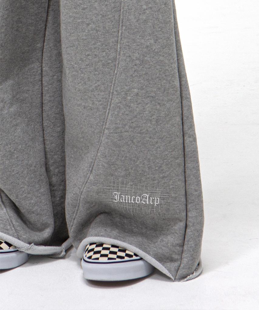 Yankoaleupeu Diploma Embroidered Wide Two-Pleat Sweatpants - Melange