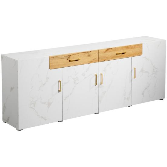 Storage Cabinet High Stability with 4 Doors Sturdy Construction Smooth Edge Easy Installation Item Storage Living Room Storage Cabinet Free-Standing