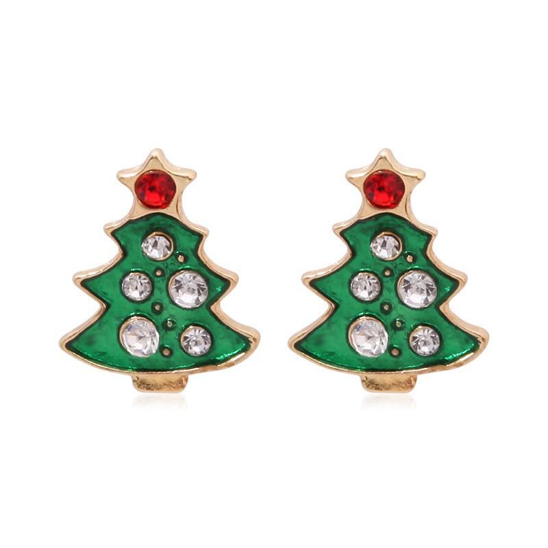 Christmas Santa Snowflake Earrings Cane Candy Bells Elk Earrings Christmas Hat Earrings
