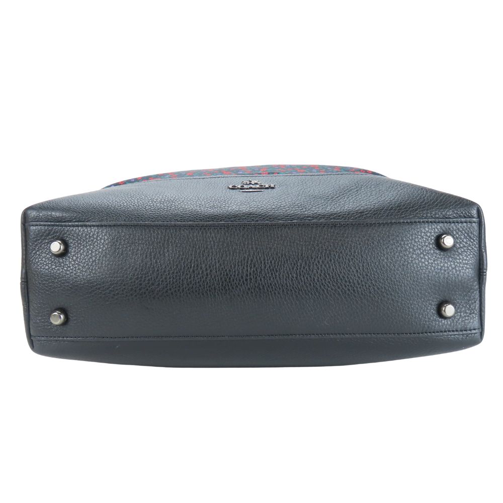 Used COACH Tote Bag F59433 Satchel Lunch Floral Nylon/leather black Red Shoulder