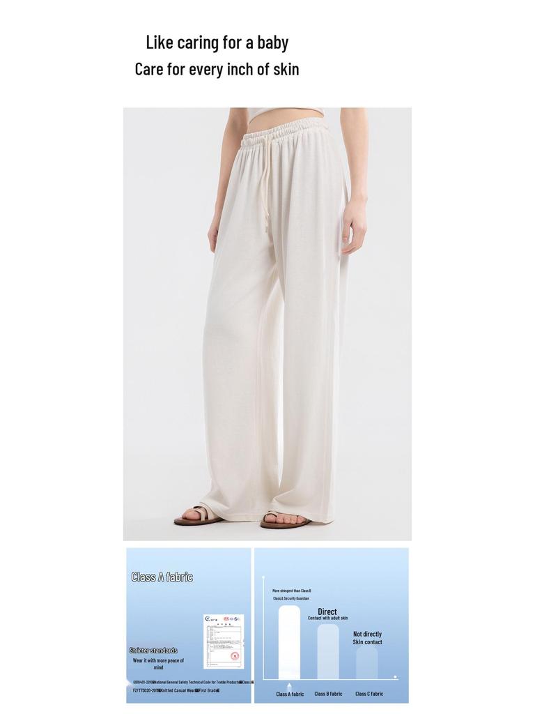 Women's Lightweight Cotton Linen Straight-Leg Pants - Breathable & Slimming