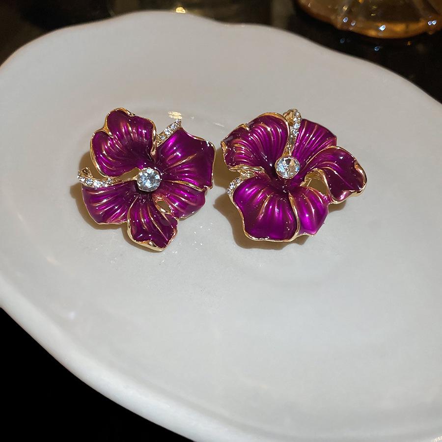 Винтажные серебряные многослойные серьги-подвески с цветочным узором - Высококлассный ретро-дворцовый стиль