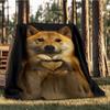1pc Shiba Inu Love Print Outdoor Blanket, Lightweight Polyester,
